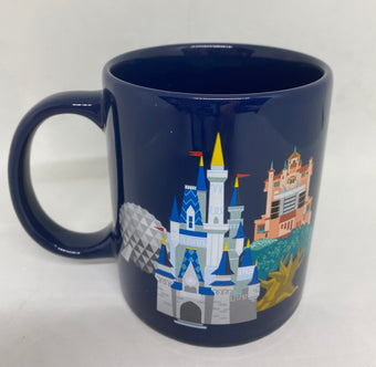 Disney Parks WDW Mickey Dad Blue Ceramic Coffee Mug New