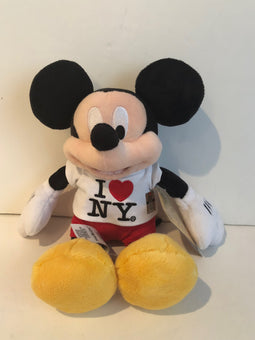 Disney Store Authentic 12" Mickey Mouse I Love New York Plush New With Tags