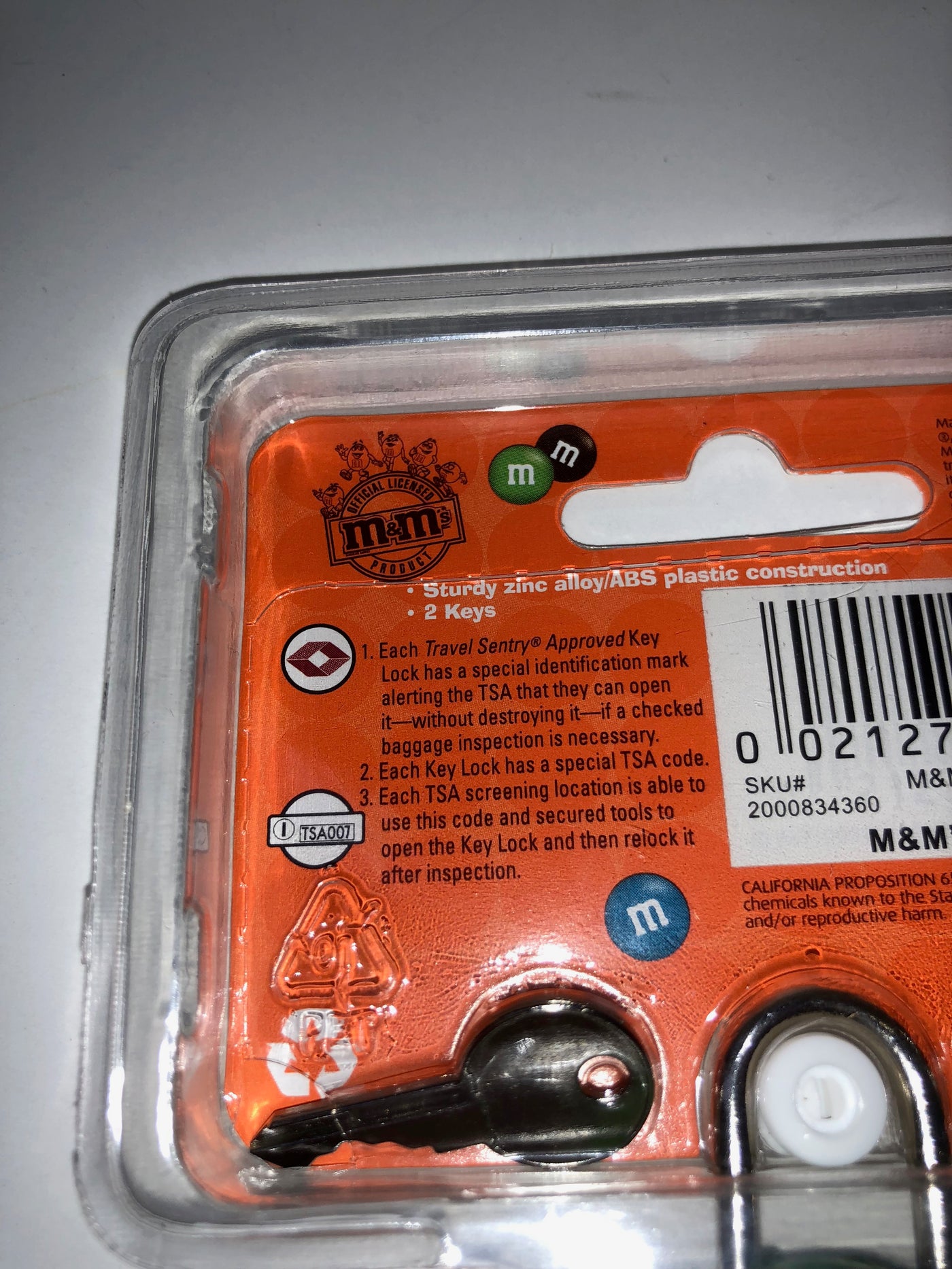 M&M's World Character Green Luggage Lock TSA Accepted New Sealed