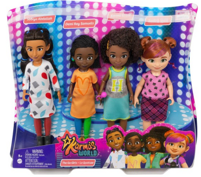 Karma’s World The Go Girls 4-Pack Dolls Outfits Mic Accessory Toy New with Box