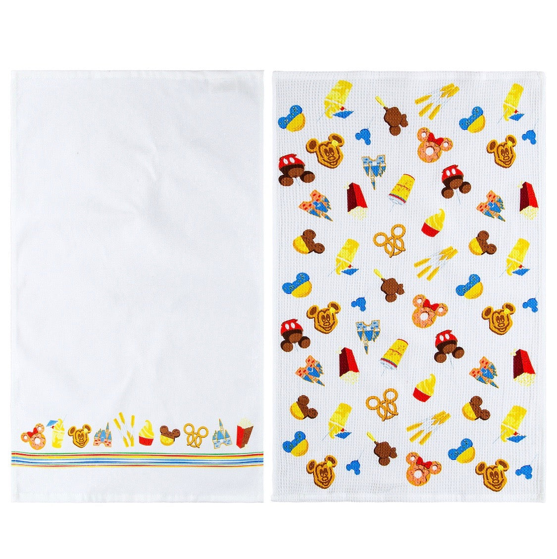 Disney Parks Food Icons Dish Kitchen Towel Set of 2 New With Tags
