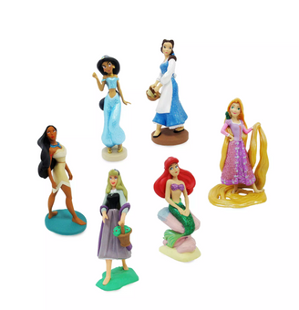 Disney Princess Glitter 6 Figure Play Set New with Box