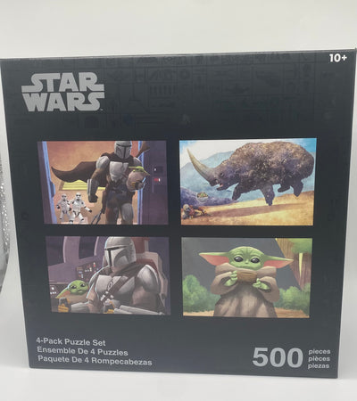 Disney Parks Star Wars The Mandalorian Yoda 4 Pack Puzzle Set of 500 pcs New