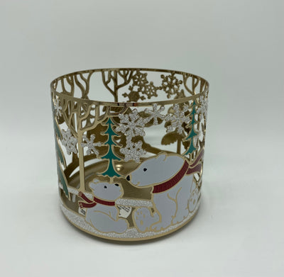 Bath and Body Works 2021 Christmas Polar Bears 3 Wick Candle Holder New