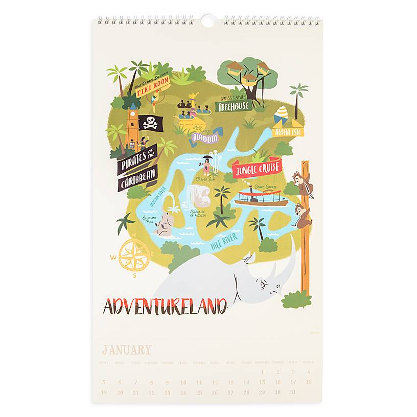 Disney Parks Attraction Poster Calendar 2020 12 Months New Sealed