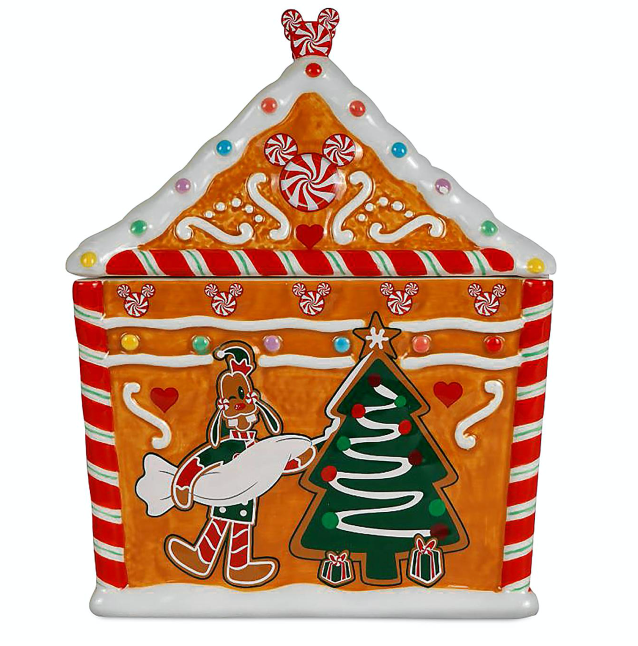 Disney Mickey and Friends Holiday Christmas Cookie Jar Gingerbread New with Box