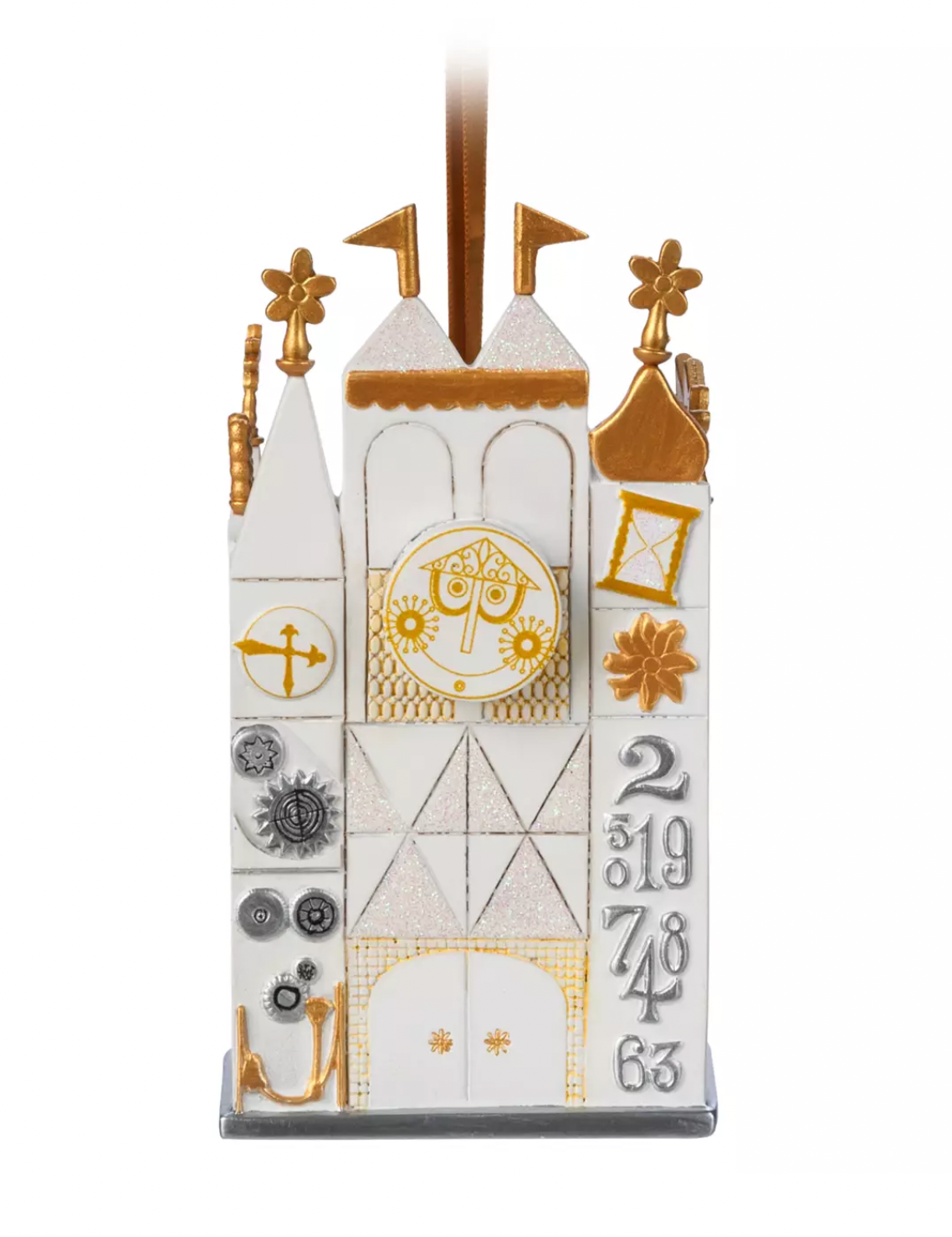 Disney Sketchbook It's a Small World Clock Disneyland Christmas Ornament New