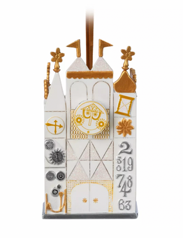 Disney Sketchbook It's a Small World Clock Disneyland Christmas Ornament New