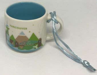 Starbucks Coffee You Are Here Vancouver Canada Ceramic Mug Ornament New with Box
