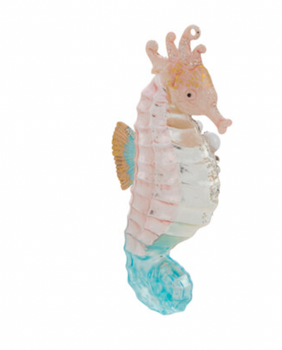 Robert Stanley Glitter Seahorse Glass Christmas Ornament New with Tag