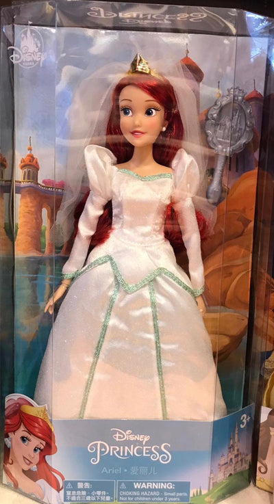 Disney Parks Little Mermaid Ariel Wedding Doll with Brush New Edition New w Box