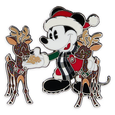 Disney Parks Yuletide Farmhouse Mickey Reindeer Holiday Pin Set New with Card