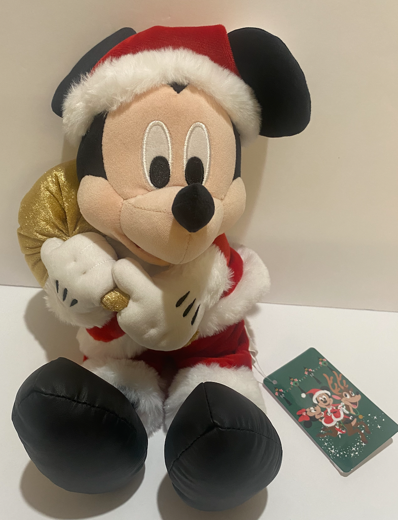 Disney Store Japan Mickey Mouse Santa Christmas Plush New with Tags I Love Characters