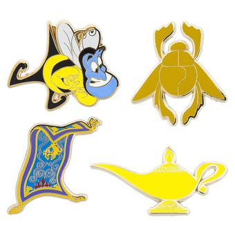 Disney Aladdin Pin Trading Flair Set Genie Bee Scarab Flying Carpet Magic Lamp