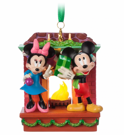 Disney Sketchbook Mickey Minnie Fire Light-Up Christmas Ornament New with Tag