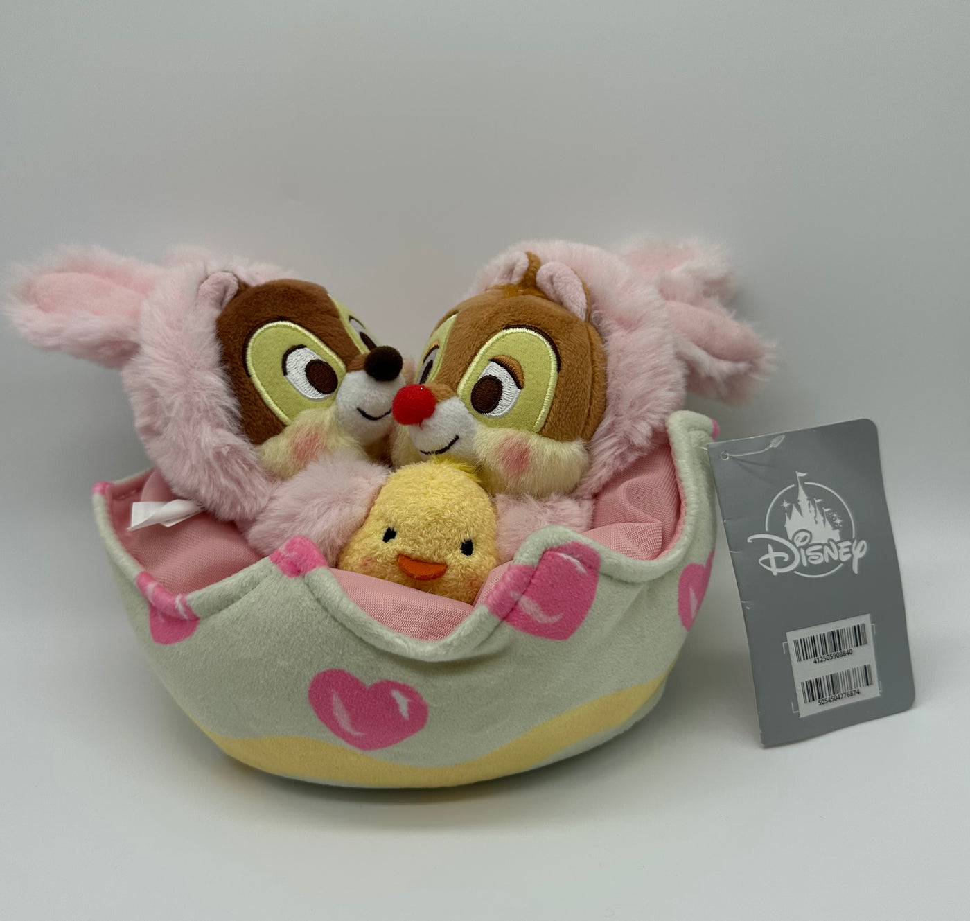 Disney Store Chip 'n Dale Easter Bunny in Basket Plush New with Tag