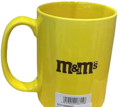 M&M's World Yellow Definitely a Bag Half Full Kind of Person Coffee Mug New