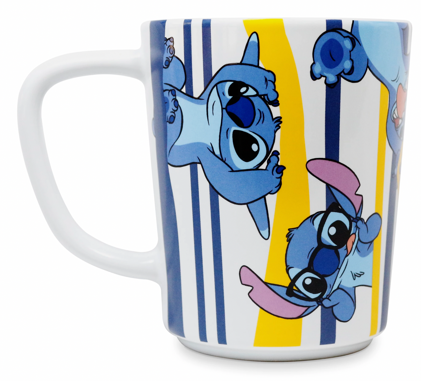 Disney Parks Stitch Striped Mug Ceramic Cup New