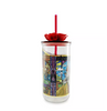 Disney Beauty and the Beast Rose Stained Glass Tumbler with Straw New