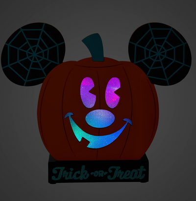 Disney Parks Halloween Mickey Mouse Light-Up Jack-o'-Lantern Figure New