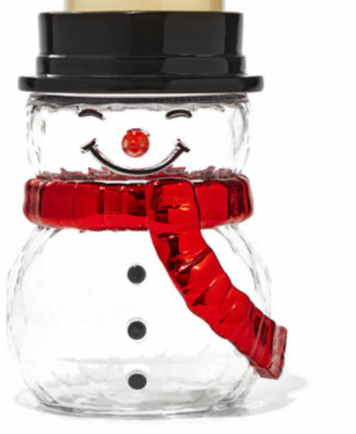 Bath and Body Works 2021 Christmas Faceted Snowman Pedestal Candle Holder New