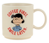 Hallmark Peanuts Lucy Coffee First Smile Later Coffee Mug New