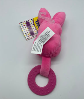Peeps Easter Peep Pink Bunny Pet Toy Squeaker Ring Plush New with Tag