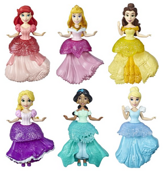 Disney Princess Collectibles Set of 6 Royal Clips Fashions Dolls New with Box