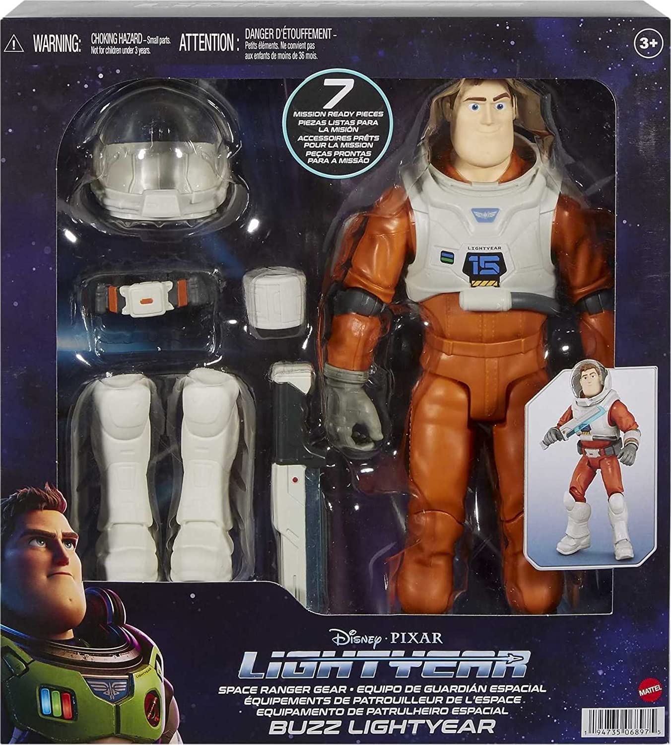 Disney Pixar Lightyear Space Ranger Gear Buzz XL-01 Figure Toy New With Box