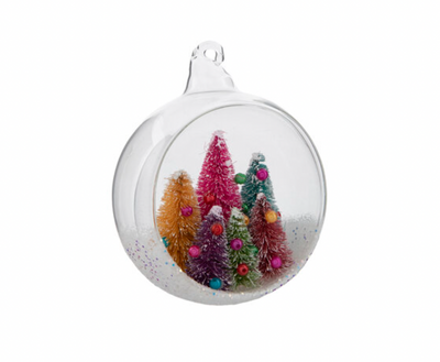 Robert Stanley 2021 Bright Trees Globe Glass Christmas Ornament New with Tag