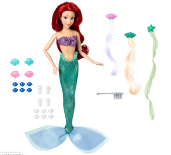 Disney Store The Little Mermaid Ariel Hair Play Doll New with Box
