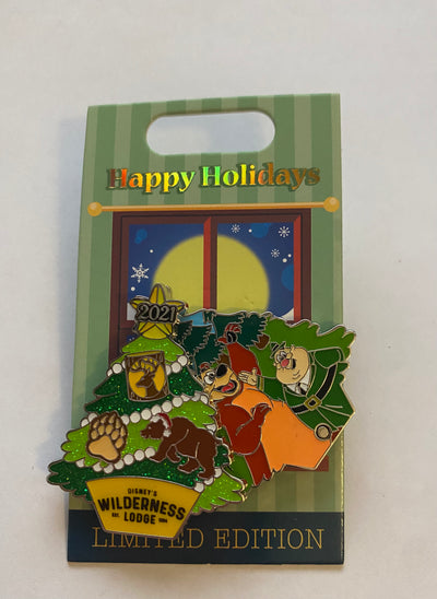 Disney Parks Wilderness Lodge 2021 Happy Holidays Limited Pin New with Card