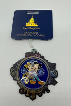 Disney Parks WDW 50th Mickey Minnie Four Parks Spinner Christmas Ornament New