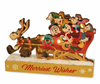 Disney Santa Mickey Mouse and Friends Merriest Wishes Christmas Wood Figure New