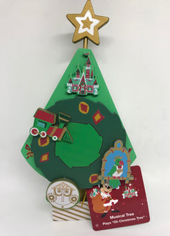 Disney Parks Holiday Wooden Musical Christmas Tree Figurine New with Tag