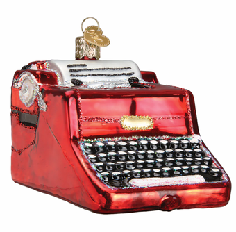 Old World Christmas Typewriter Glass Christmas Ornament New with Box