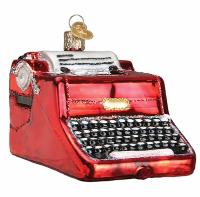 Old World Christmas Typewriter Glass Christmas Ornament New with Box