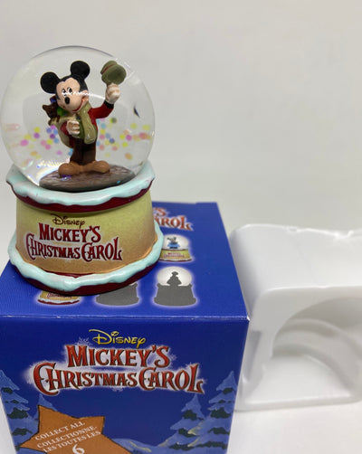 Disney Mickey as Bob Cratchit Christmas Carol Mystery Mini Snow Globe New