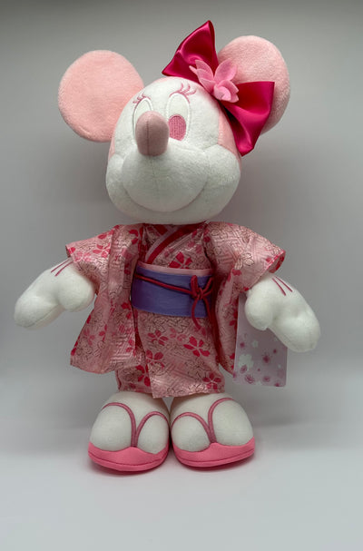 Disney Store Japan Authentic Rare Minnie Sakura Kimono Plush New with Tags