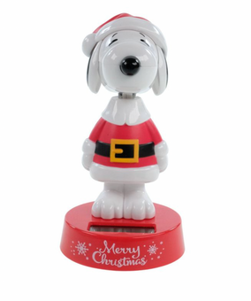 Peanuts Santa Snoopy Solar Bobblehead Bobbler New with Box
