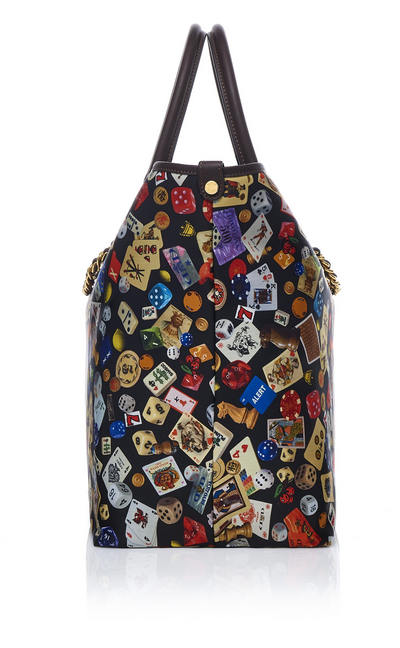 Macao Life is a Game Black Dark Brown Tote Bag Made in Italy by Divo Diva New