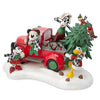 Disney Yuletide Farmhouse Mickey Friends Light-Up Red Truck Holiday Figurine New