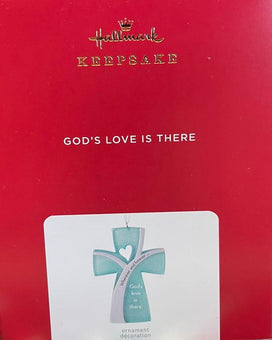 Hallmark 2021 God's Love Is There Cross Christmas Ornament New with Box