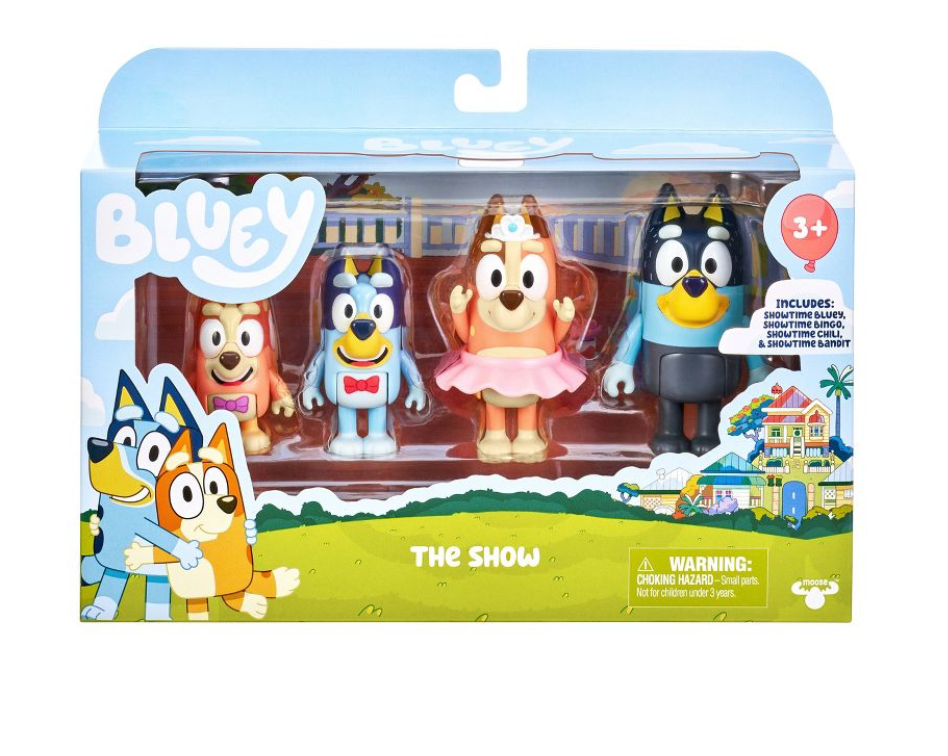 Bluey "The Show" Figures 4pk Toy New With Box
