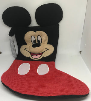 Disney Parks Mickey Mouse Knit Christmas Holiday Stocking New with Tags