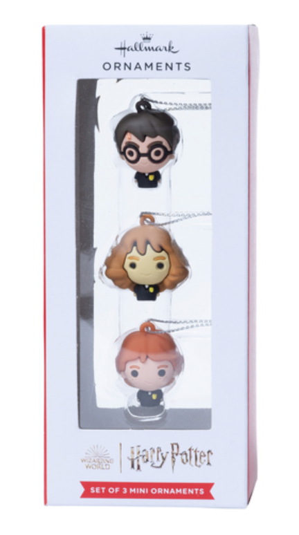 Hallmark Harry Potter Hermione and Ron Miniature Christmas Ornaments Set of 3