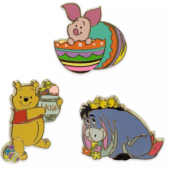 Disney Winnie the Pooh and Pals Easter Flair Pin Set New with Card