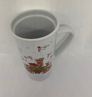 Starbucks Disney Christmas Gingerbread Castle Latte Mug New