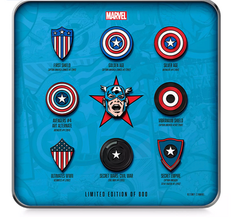 Disney D23 Exclusive 80th Marvel's Captain America Pin Set Limited Edition New