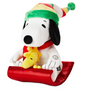 Hallmark Peanuts Sledding Snoopy Woodstock Holiday Musical Plush New with Tag